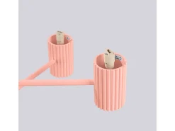 Sollux Lighting Lámpara Suspendida-Lámpara De Araña Halo Moderno De Aluminio - 6 Fuentes Luminosas - L.64 X A.230 Cm - Aterciopelado Rosa