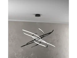 Plafón-Lámpara de araña LED moderna Tornado, 69 W, 4450 lm, 1163/S80, color Blanco