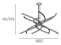 Lámpara de araña LED moderna Tornado, 69 W, 4450 lm, 1163/S80, color dorado bruñido Amarillo New