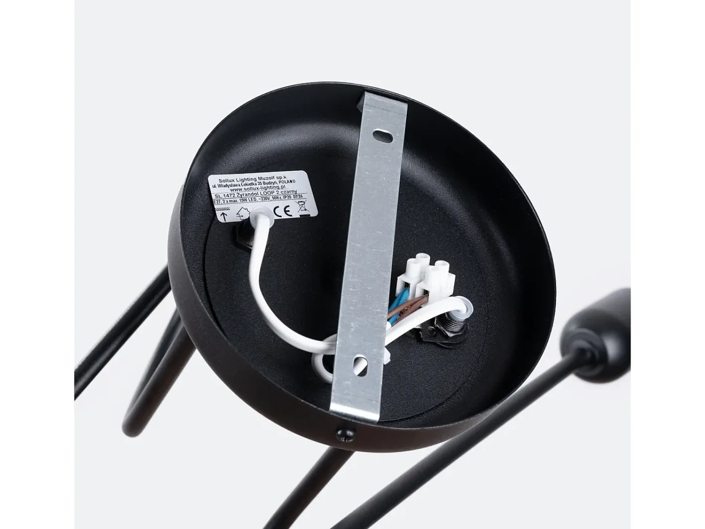 Sollux Lighting Lámpara Suspendida-Lámpara De Araña Loop Minimalista De Acero - 2 Fuentes Luminosas - L.57 X A.25,5 Cm - Negro