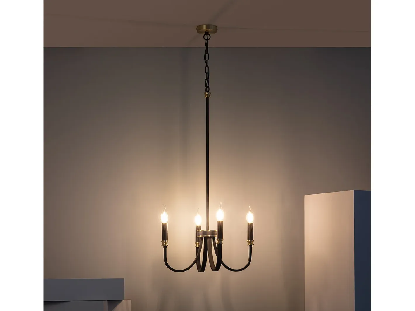 Ledkia Lámpara Suspendida-Lámpara de Araña Metal Makenduru Negro Multicolor