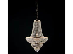 Lámpara Suspendida-Lámpara de araña Mozart en hierro y latón con pedrería 10 luces 155 Ø65 BL189-10-OR Dorado