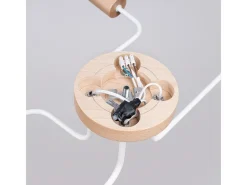 Sollux Lighting Lámpara De Araña Timbo Desván De Acero/Madera - 4 Fuentes Luminosas - L.75 X A.16,5 Cm - /Madera Natural Blanco