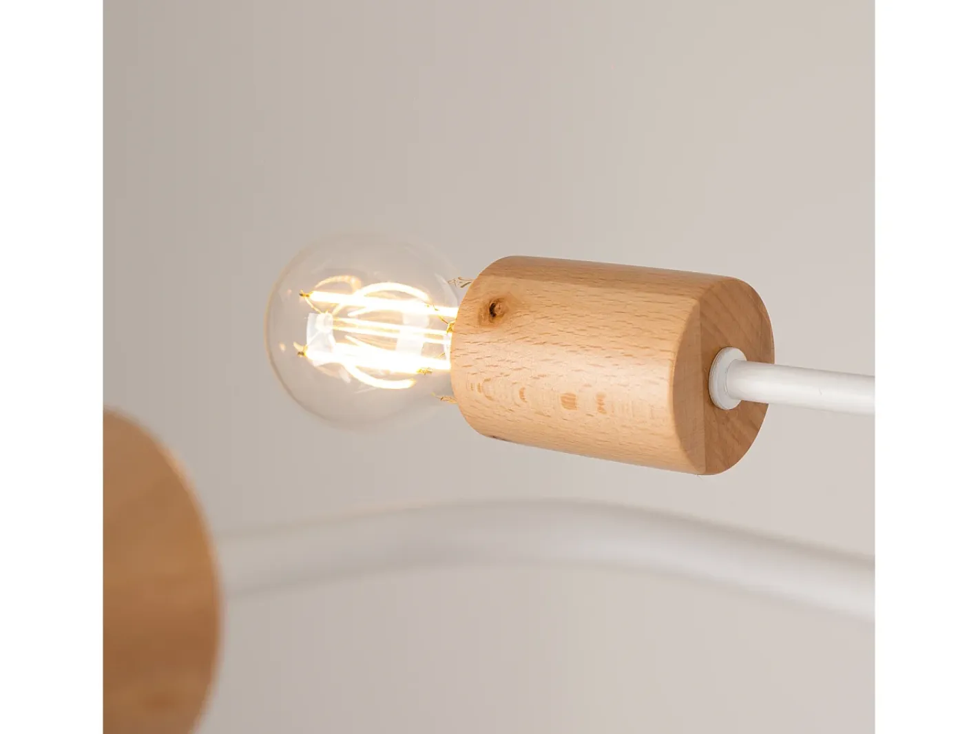 Sollux Lighting Lámpara De Araña Timbo Desván De Acero/Madera - 4 Fuentes Luminosas - L.75 X A.16,5 Cm - /Madera Natural Blanco