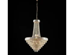 Lámpara de araña Vladimir en hierro y latón con pedrería 11 luces 152 Ø62 BL263-11-OR Dorado Sale