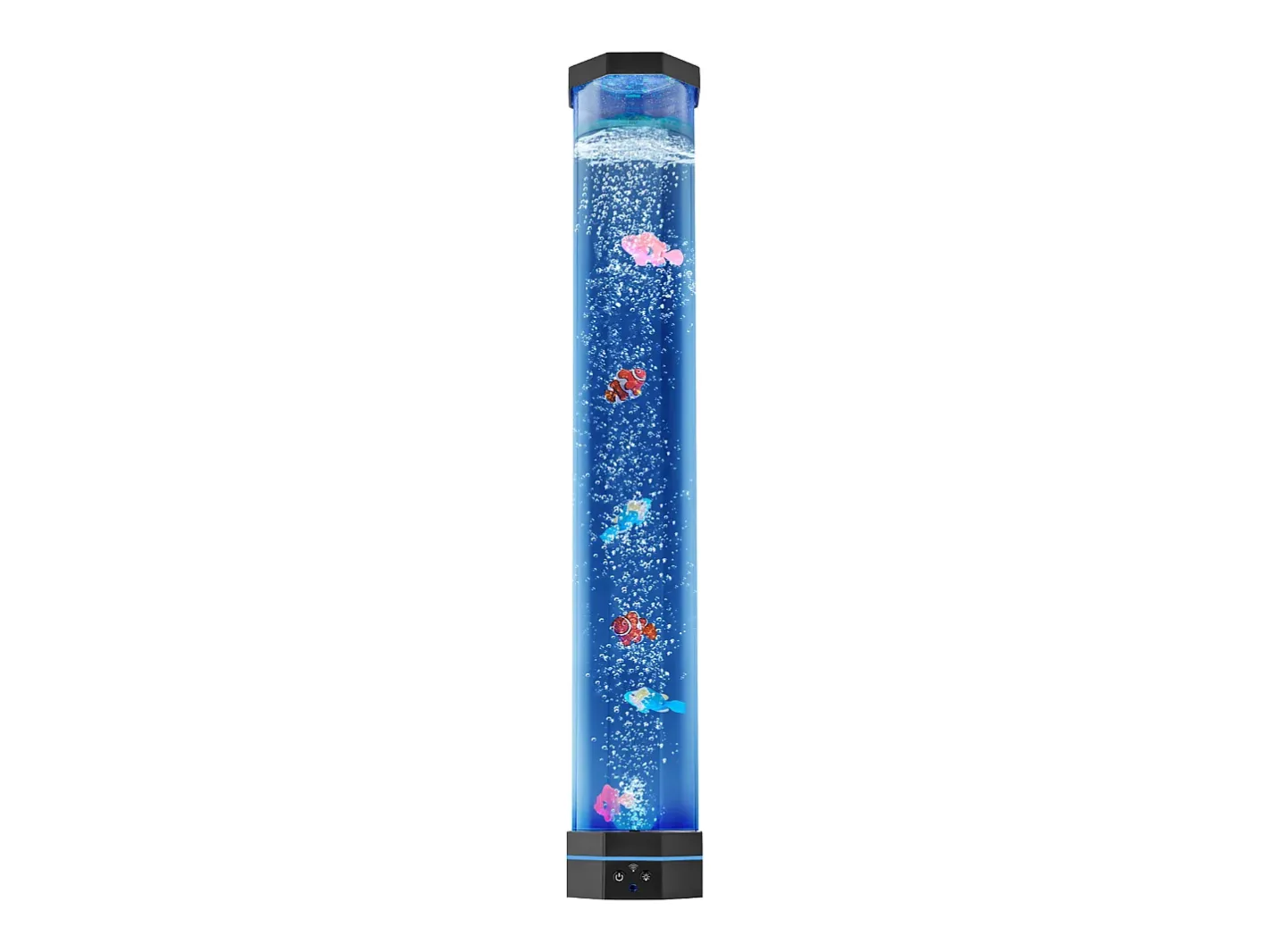 Lámpara de Burbujas SucceBuy con 6 Peces Flotantes, 80 cm, 16 Efectos de Luces Cambiantes de Color, Lámpara de Ambiente para Dormitorio, Salón Negro Clearance