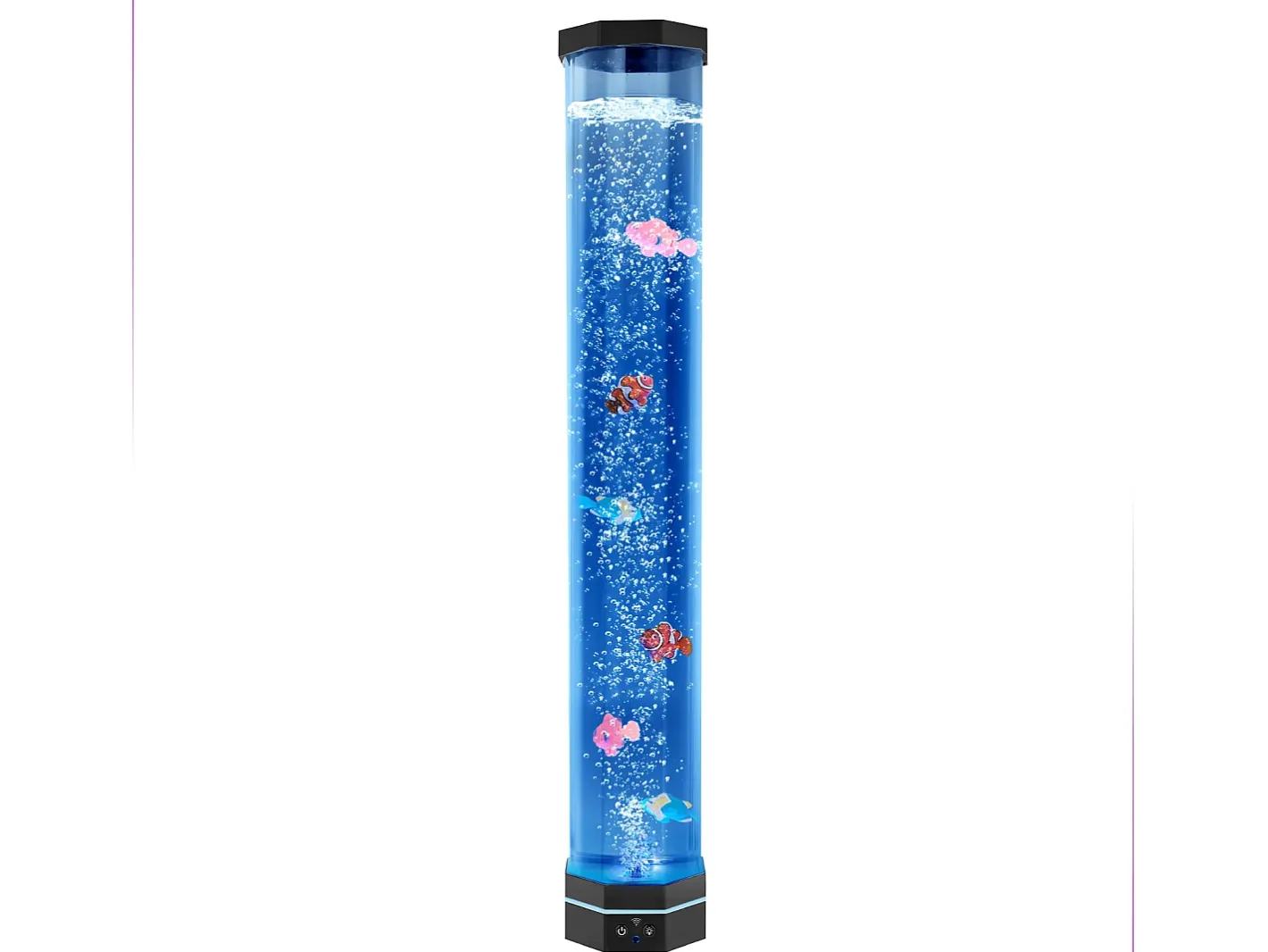 Lámpara de Burbujas SucceBuy con 6 Peces Flotantes, 80 cm, 16 Efectos de Luces Cambiantes de Color, Lámpara de Ambiente para Dormitorio, Salón Negro Clearance