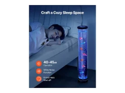 Lámpara de Burbujas SucceBuy con 6 Peces Flotantes, 80 cm, 16 Efectos de Luces Cambiantes de Color, Lámpara de Ambiente para Dormitorio, Salón Negro Clearance