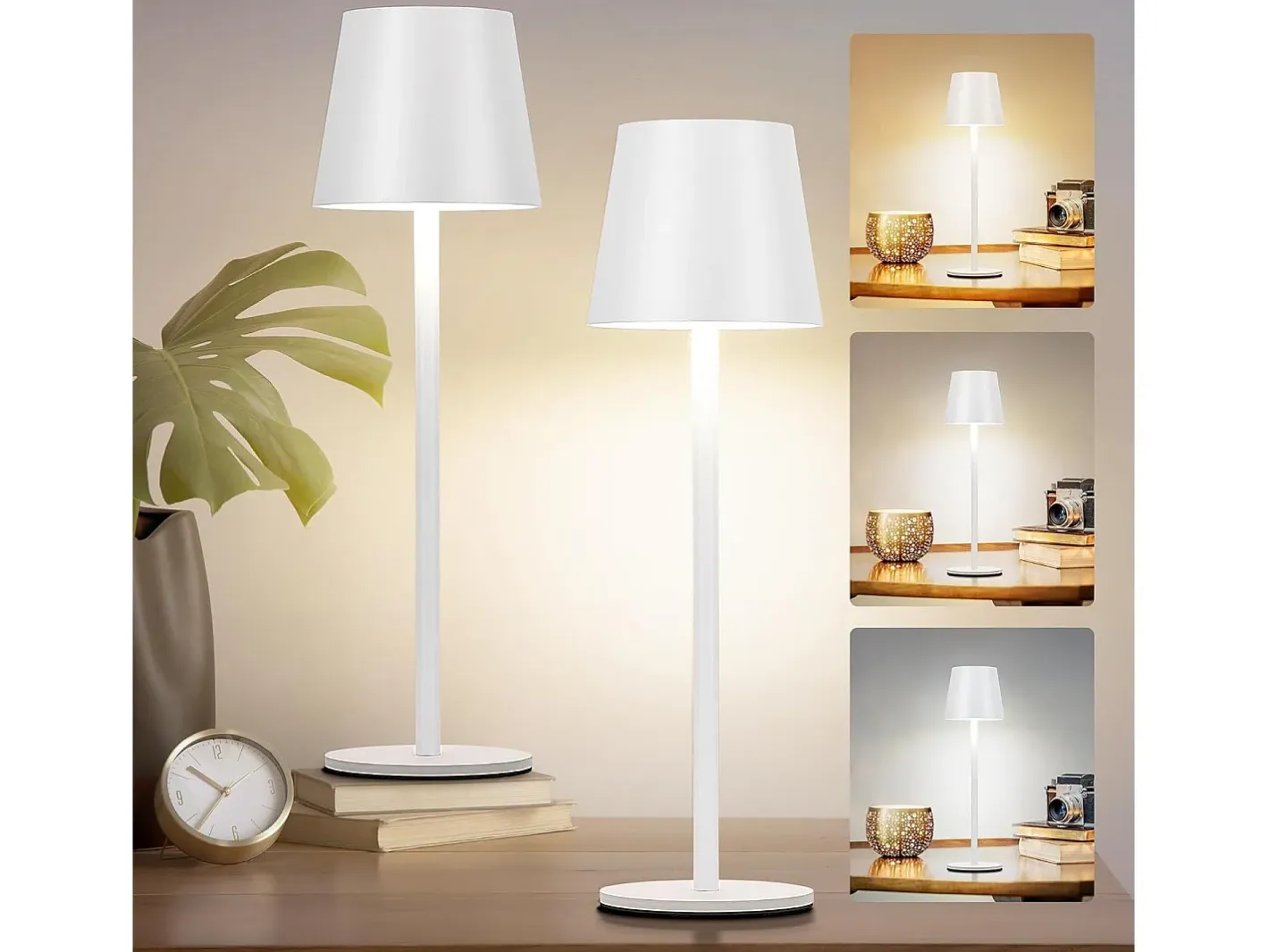 Lámpara De Mesa-Lámpara De Cabecera Toolight App1370-T White Blanco