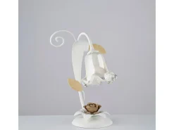 Lámpara Suspendida-Lámpara de cesta de hierro lacado en blanco shabby, 1 luz, H.34 Ø25 BL274-LT-BCO Marfil