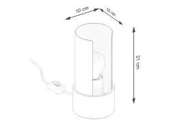 Sollux Lighting Lámpara De Mesa-Lámpara de escritorio Torow minimalista de acero - 1 fuentes luminosas 3000K - L.10 x A.21 cm - Blanco