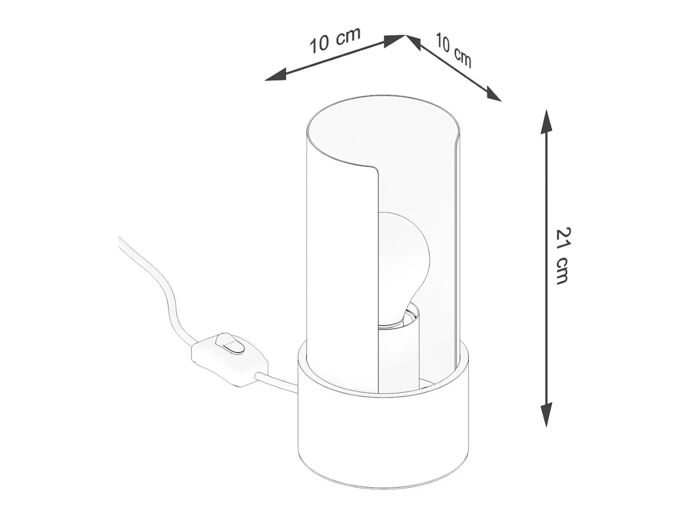 Sollux Lighting Lámpara De Mesa-Lámpara de escritorio Torow minimalista de acero - 1 fuentes luminosas 3000K - L.10 x A.21 cm - Blanco
