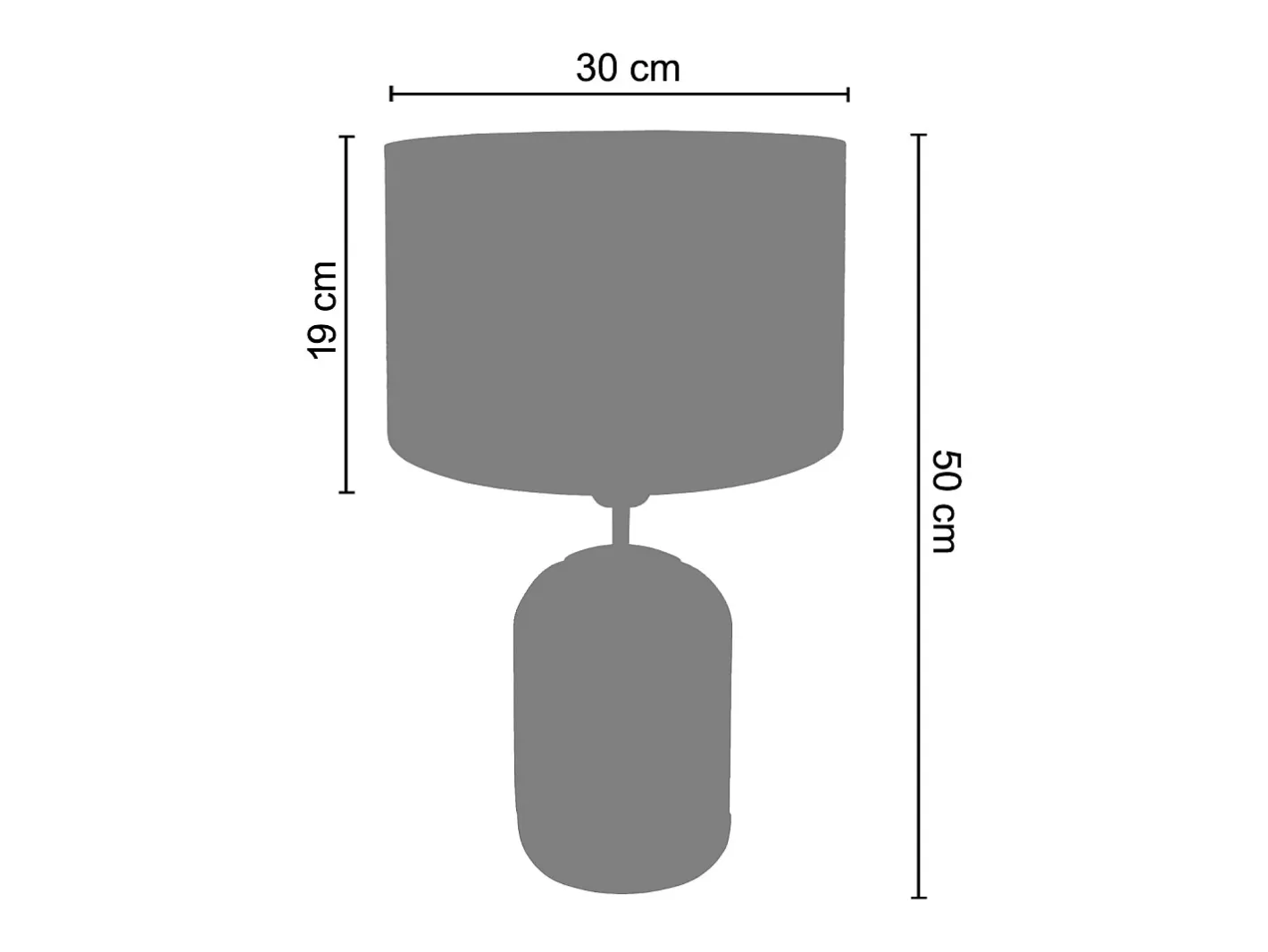 TOSEL Lámpara de Mesa ,madera,vidrio,natural,A 50xD30xP30cm Azul