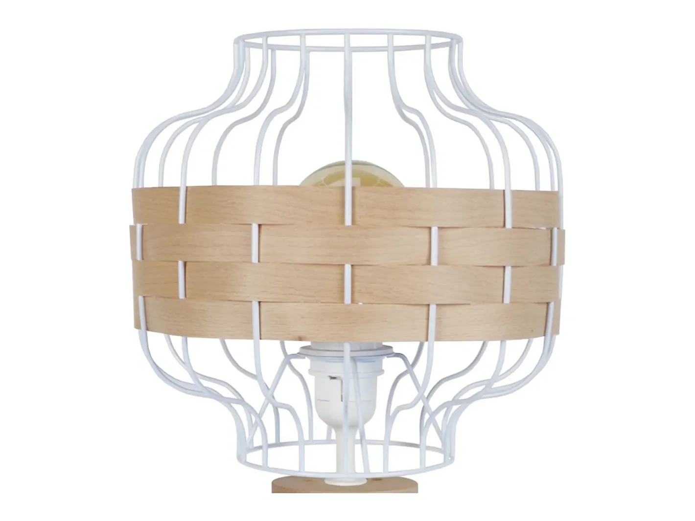 Sale TOSEL Lámpara de Mesa ,madera,natural,A58xD25xP25 cm Beige / Blanco
