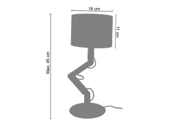 TOSEL Lámpara de Mesa ,madera,natural, A 21xD11xP11cm Blanco