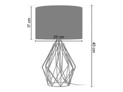 TOSEL Lámpara De Mesa-Lámpara de Mesa ,metal, ,A41xD25xP25cm Negro