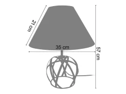 TOSEL Lámpara De Mesa-Lámpara de Mesa ,metal,,A57xD35xP35cm Verde