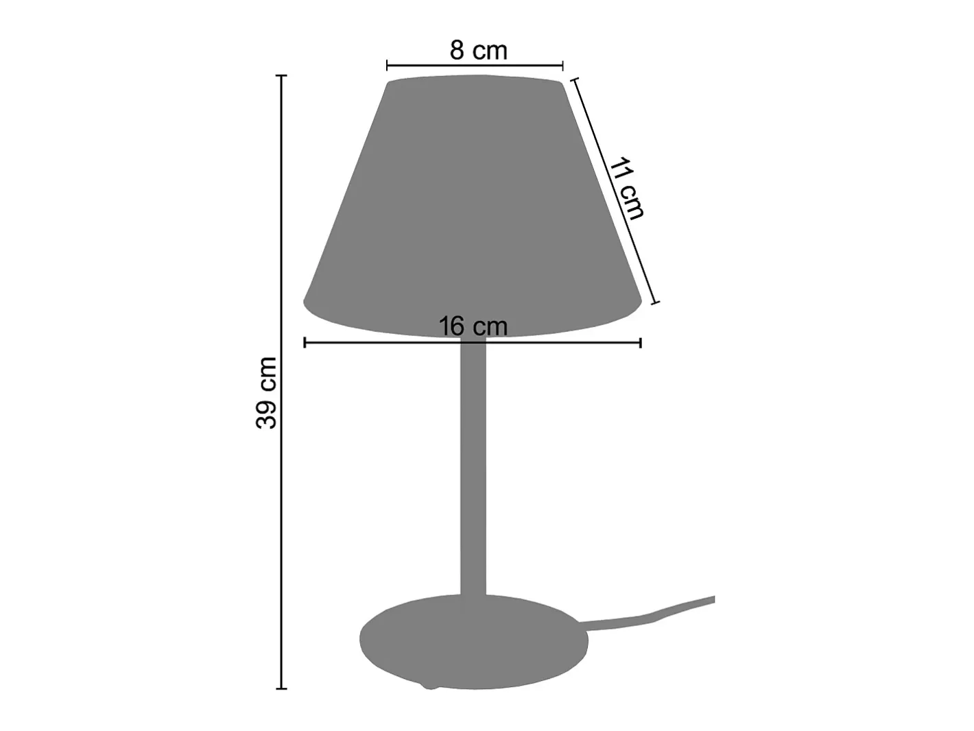 TOSEL Lámpara De Mesa-Lámpara de Mesa ,metal, ,A39xD18xP18cm Blanco