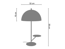 TOSEL Lámpara De Mesa-Lámpara de Mesa ,metal, ,A36xD30xP30cm Dorado