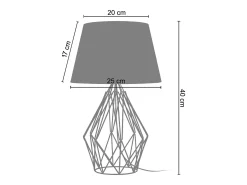 New TOSEL Lámpara de Mesa ,metal, ,A40xD25xP25cm Dorado