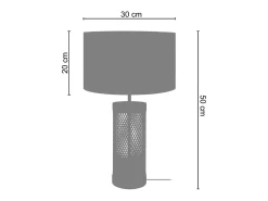 TOSEL Lámpara De Mesa-Lámpara de Mesa ,metal,natural, A 50xD30x P 30cm Negro