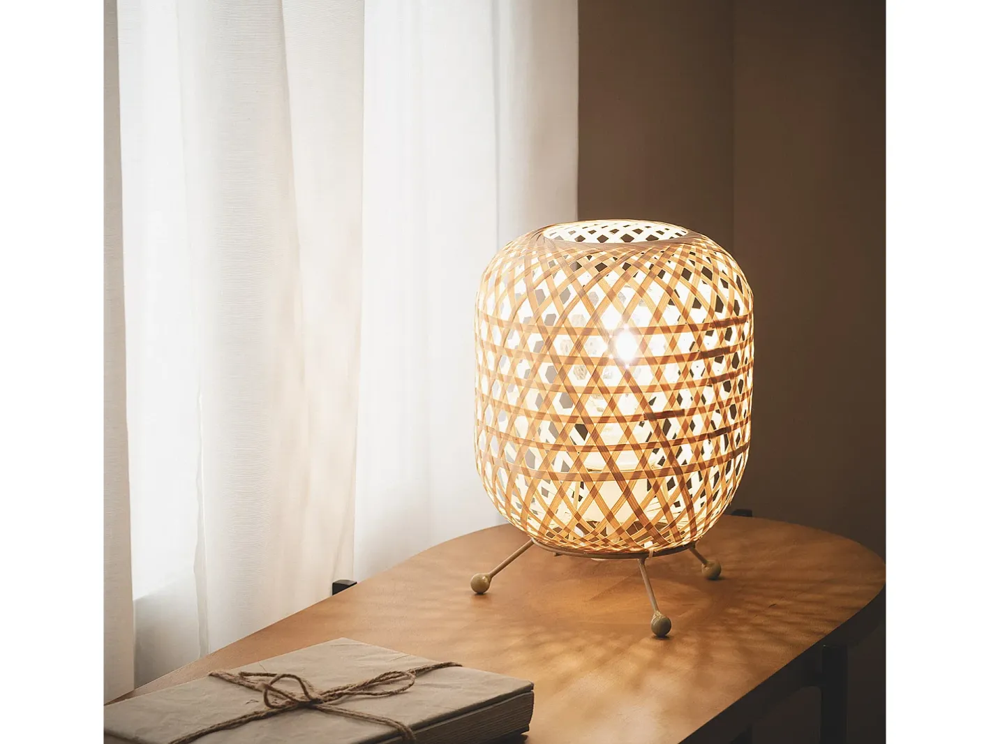 Ledkia Lámpara de Mesa Bambú Chia Natural Color natural claro Discount