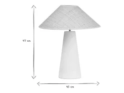 New Miliboo Lámpara de mesa blanca de cerámica con pantalla de mimbre H47 cm JUNI Blanco