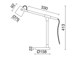 Lámpara de mesa BRANCH de madera y acero - Alt. 41,3 cm - IP20, cable 2 mts- on&off- gu10 - 9W - Negro Sale