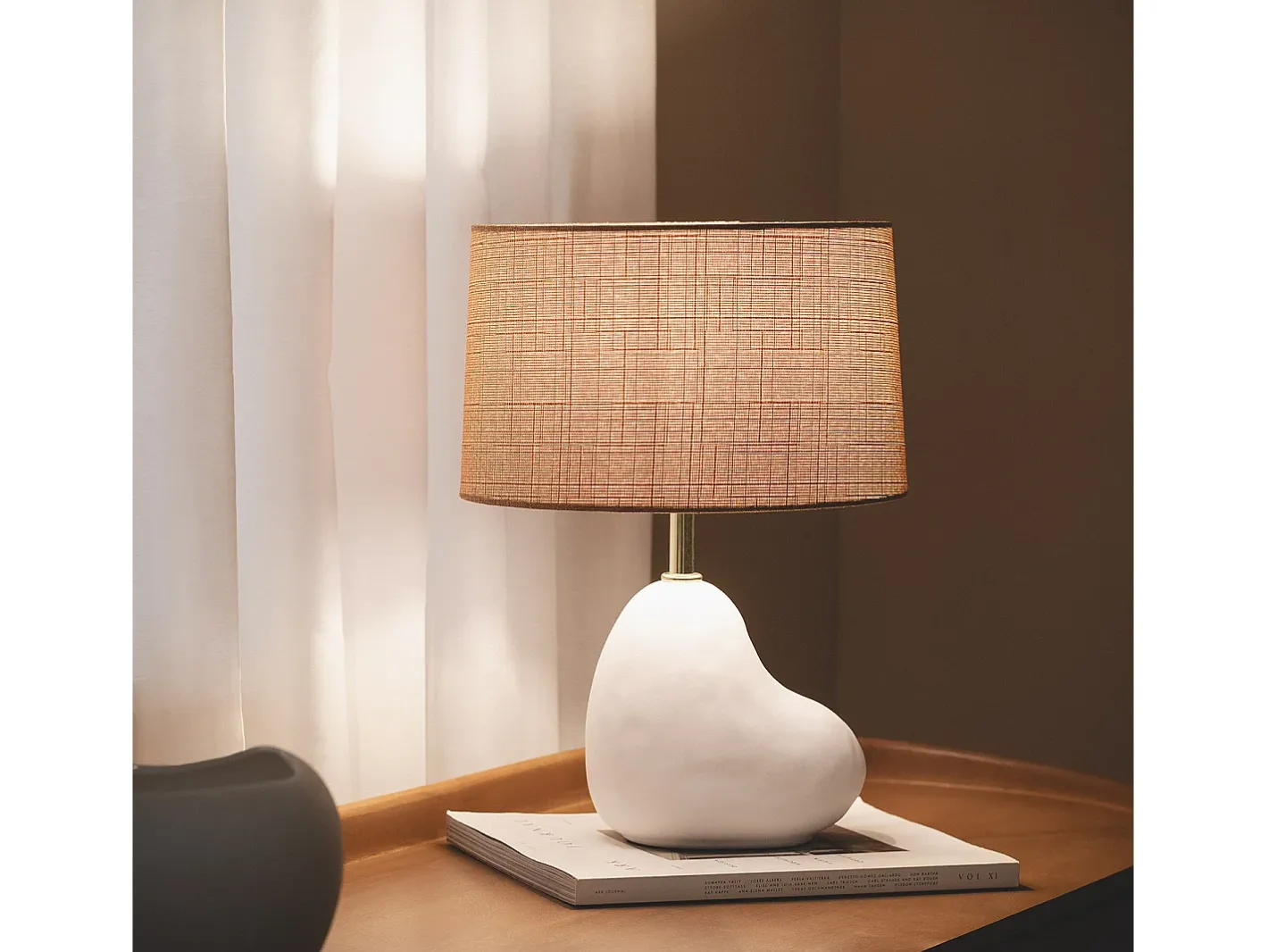 Ledkia Lámpara De Mesa-Lámpara de Mesa Cerámica Bulga Blanco