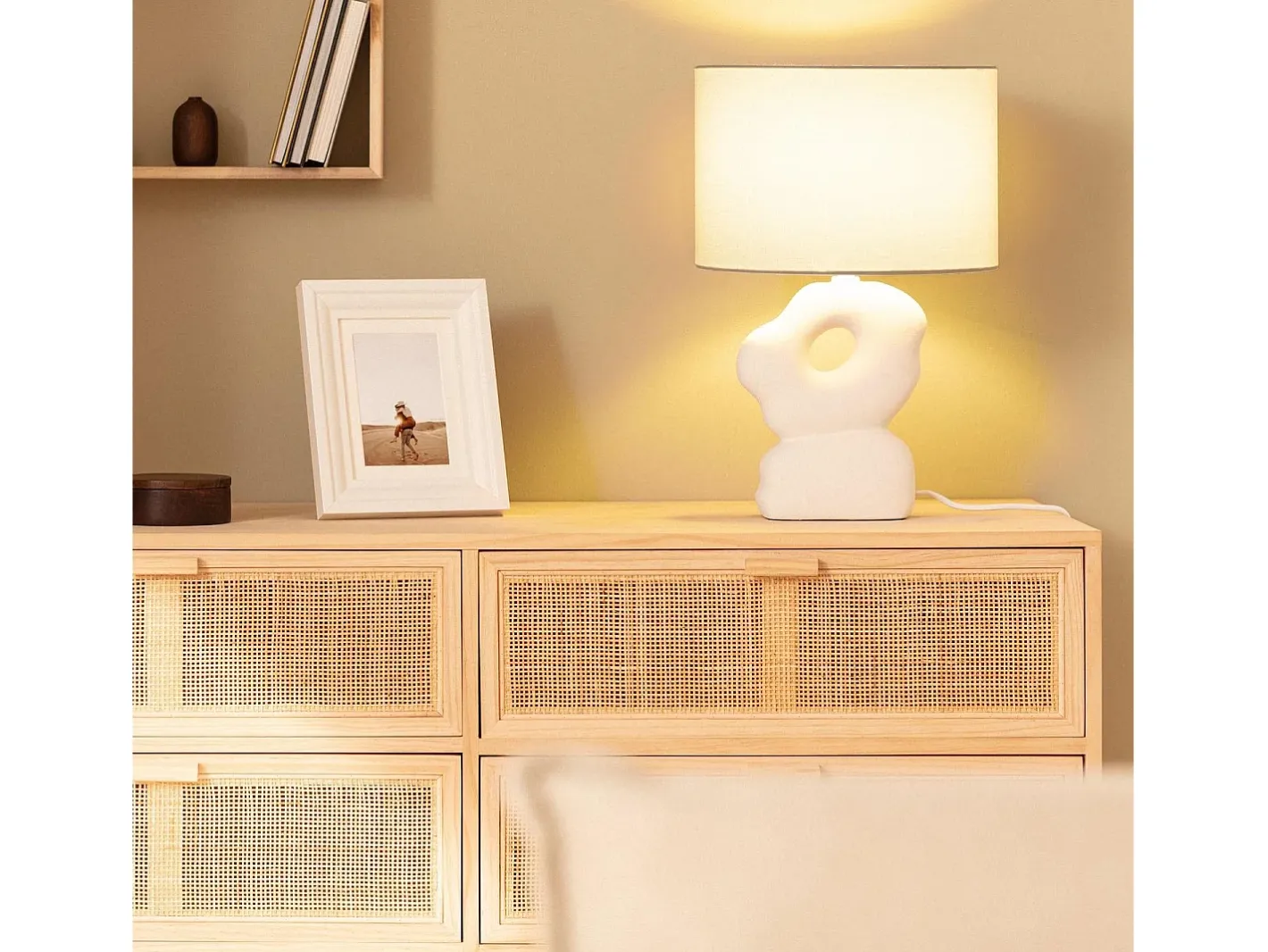 Ledkia Lámpara de Mesa Cerámica Illinois Blanco Clearance