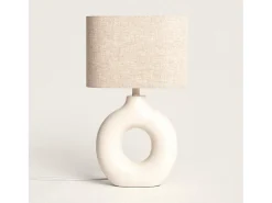 Ledkia Lámpara de Mesa Cerámica y Tela Memphis Beige Online
