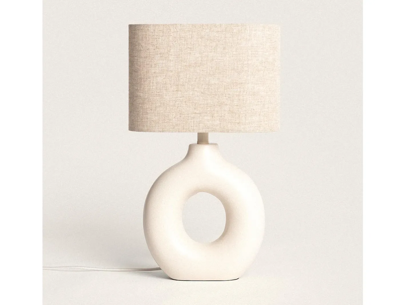 Ledkia Lámpara de Mesa Cerámica y Tela Memphis Beige Online