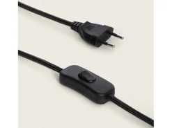 Ledkia Lámpara de Mesa Cerámica y Rafia Tyler Negro Clearance
