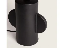 Ledkia Lámpara de Mesa Cerámica y Rafia Tyler Negro Clearance
