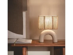 Ledkia Lámpara de Mesa Cerámica y Cuerda Natural Callie Beige New