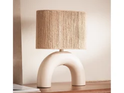 Ledkia Lámpara de Mesa Cerámica y Cuerda Natural Callie Beige New