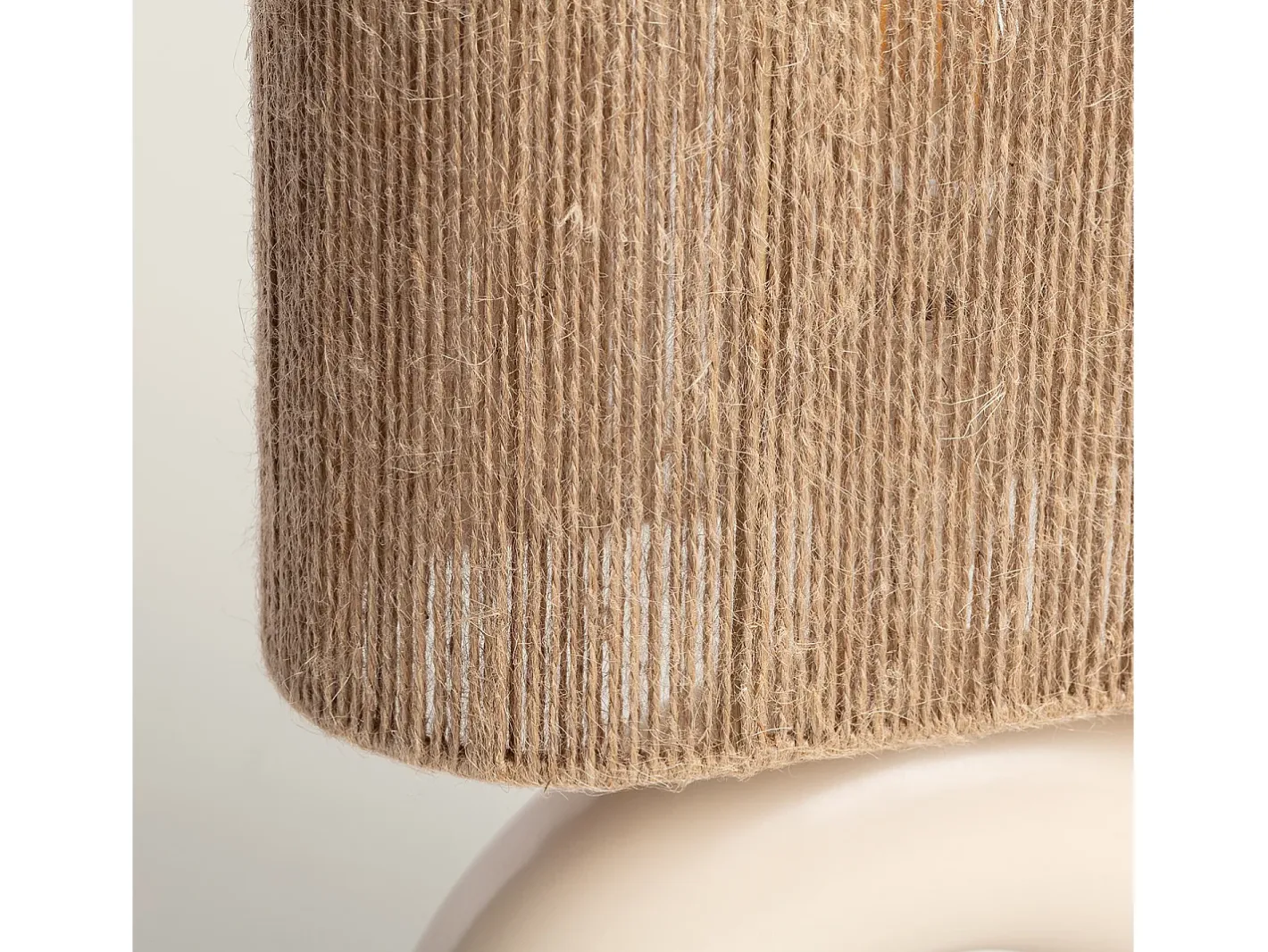 Ledkia Lámpara de Mesa Cerámica y Cuerda Natural Callie Beige New