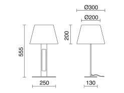 Lámpara de mesa CLASSICAL estilo clásico-Alt. 55,5 cm- interior- acero/tierra- on/off- cable 2M- pantalla Ø30- E27- IP20 Dorado Best