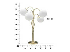 Sale Lámpara de mesa con base de metal y esferas de vidrio opaco Glamy 4T Dorado