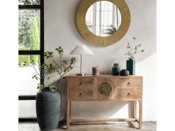 Outlet Atmosphera Lámpara de mesa con pantalla plisada Dorado