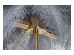 Lámpara De Mesa-Lámpara de mesa con pantalla de plumas y 2 luces Palm S - Gris
