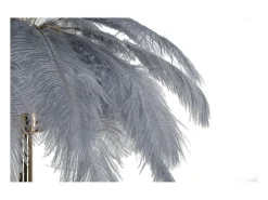 Lámpara De Mesa-Lámpara de mesa con pantalla de plumas y 2 luces Palm S - Gris