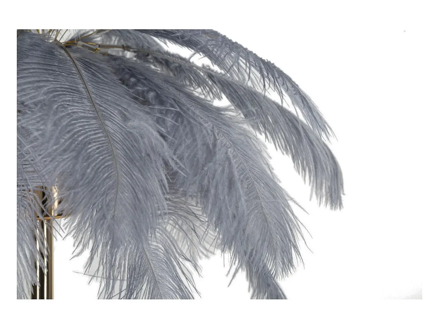 Lámpara De Mesa-Lámpara de mesa con pantalla de plumas y 2 luces Palm S - Gris
