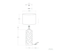 Ledkia Lámpara De Mesa-Lámpara de Mesa de Cerámica y Tela Makalu Blanco