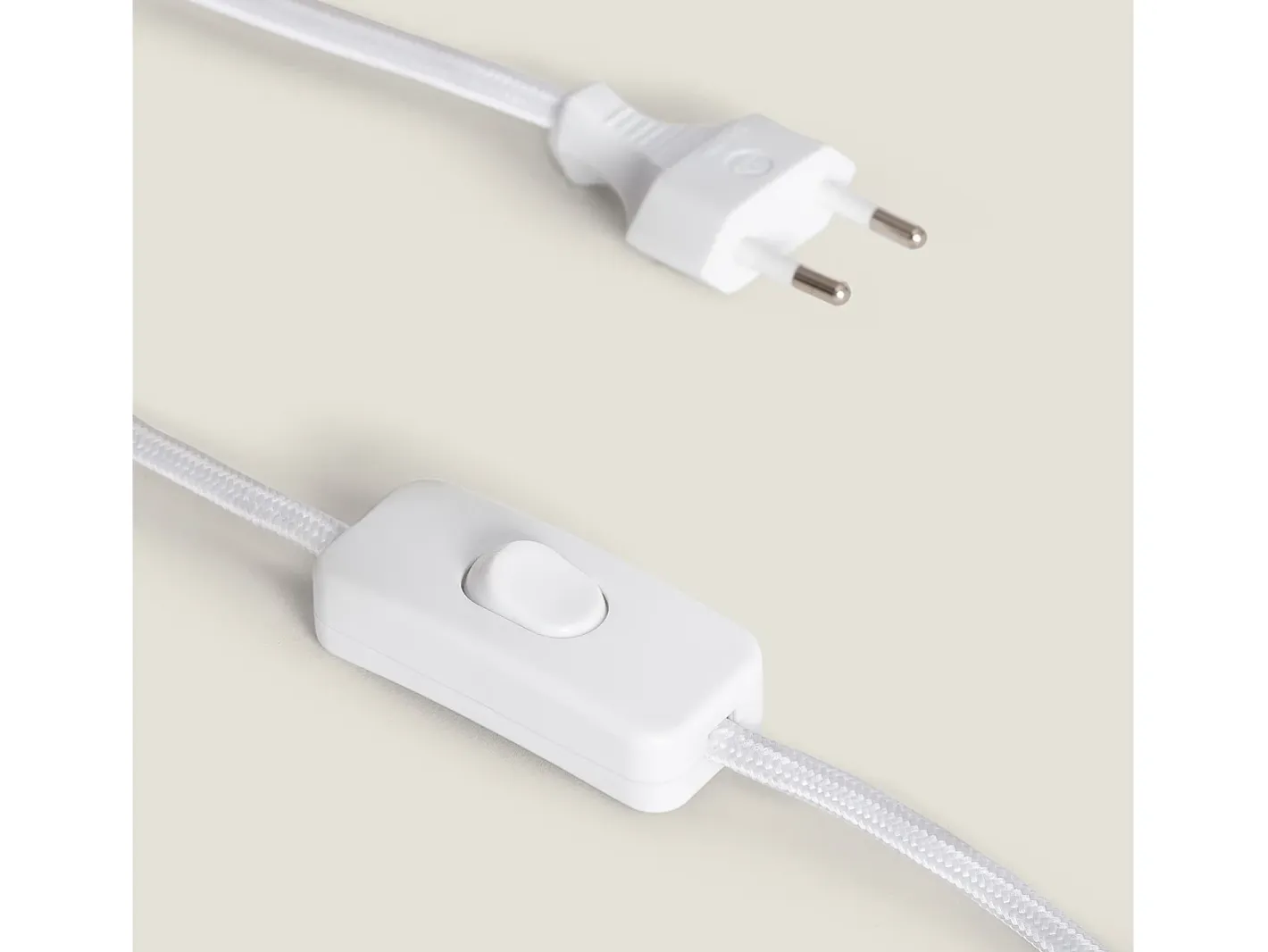 Ledkia Lámpara De Mesa-Lámpara de Mesa de Cerámica y Tela Makalu Blanco