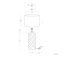 Ledkia Lámpara De Mesa-Lámpara de Mesa de Cerámica y Tela Makalu Blanco