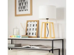 Ledkia Lámpara De Mesa-Lámpara de Mesa de Madera Korsade Blanco