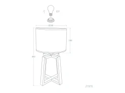 Ledkia Lámpara De Mesa-Lámpara de Mesa de Madera Korsade Blanco