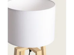 Ledkia Lámpara De Mesa-Lámpara de Mesa de Madera Korsade Blanco