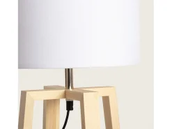 Ledkia Lámpara De Mesa-Lámpara de Mesa de Madera Korsade Blanco